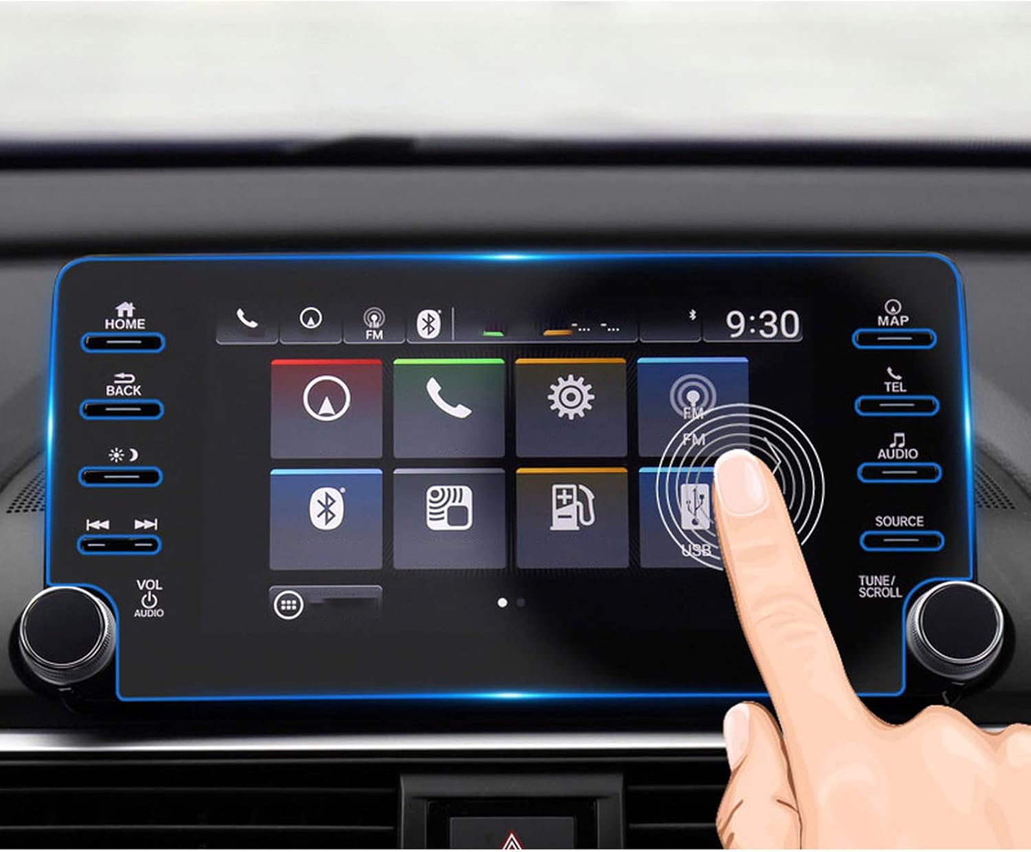 Amazon Com Moonlinks Compatible With Honda Accord 2018 2019 2020 2021 2022 Tempered Glass Screen Protector High Definition 9h Hardness Tempered Glass 8 Inch Screen Protector Not Fit For 7 Inch 7 Holes Electronics