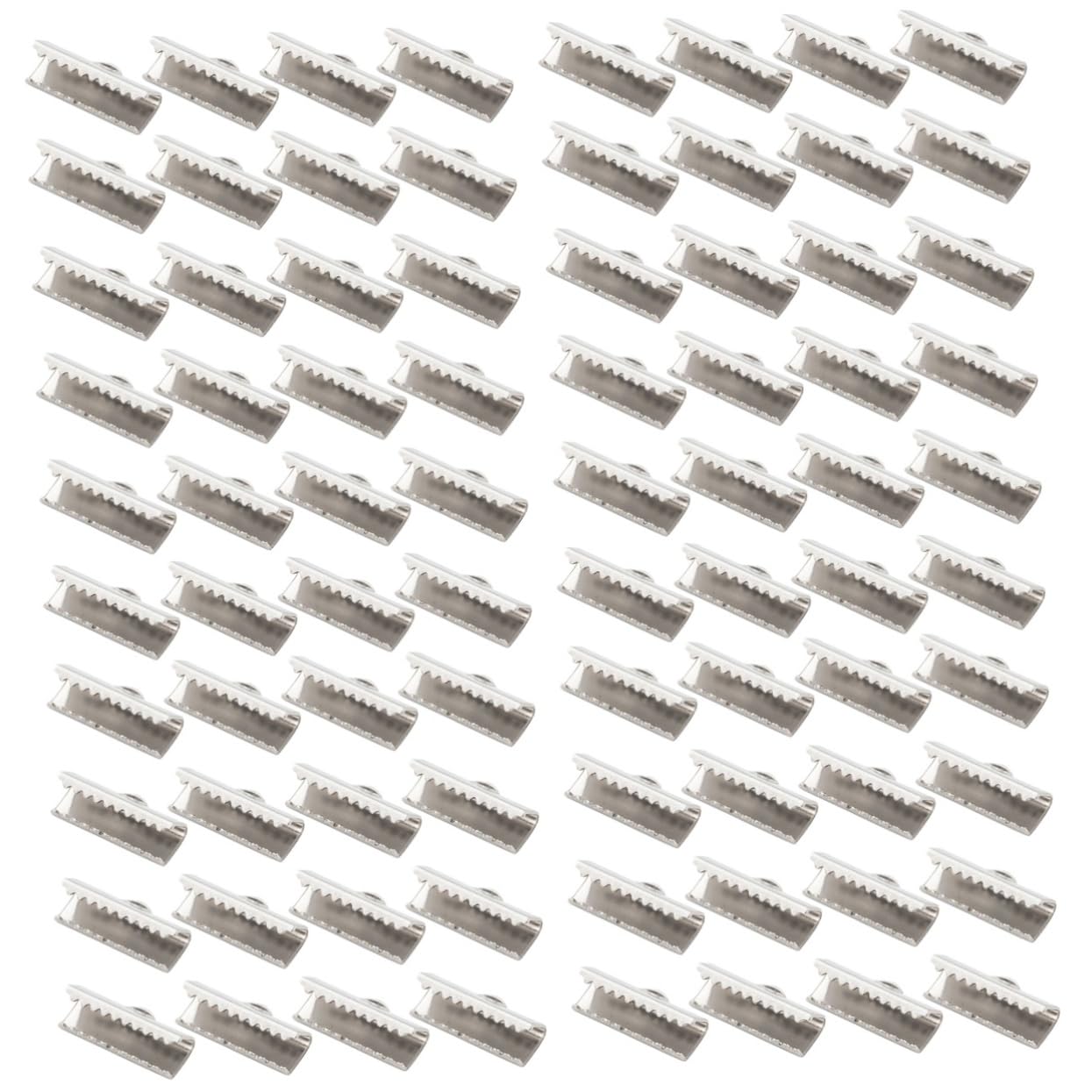 TOPPERFUN 4sets Jewelry Making Clamps Pinch Crimp Ends Ribbon Clamps for DIY Bracelet Necklace 100pcs*4