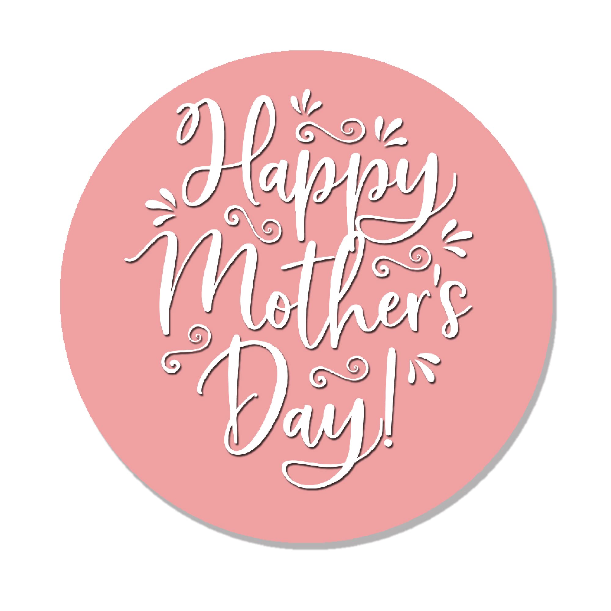 Treasured Forever Pink Happy Mother's Day Stickers - Wax Melts, Business Red, White Sticker Sweet Sweet Cone Bags Sizes - 35 (37Mm)