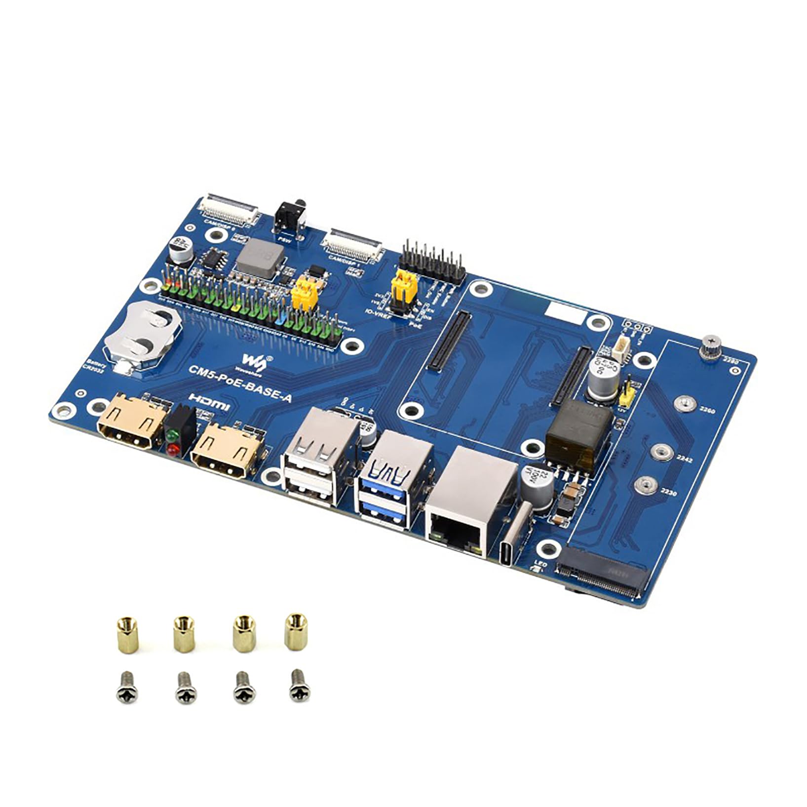 Waveshare Raspberry Pi Compute Module 4 IO Board med PoE