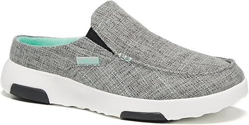 OrthoComfoot Mocasines ortopédicos sin cordones para mujer cómodas pantuflas con soporte de arco para fascitis plantar, zuecos ortopédicos de lona