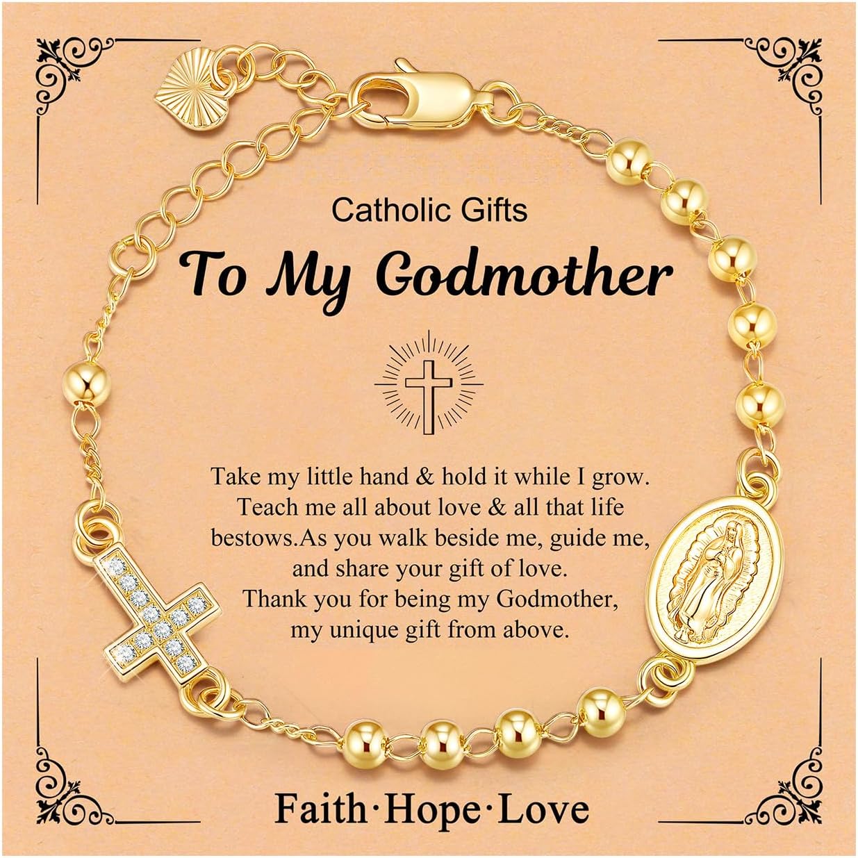 Gold Rosary Bracelet for Girls - A Symbol of Faith and Family Love Gold Rosary Bracelet for Girls - A Symbol of Faith and Family Love