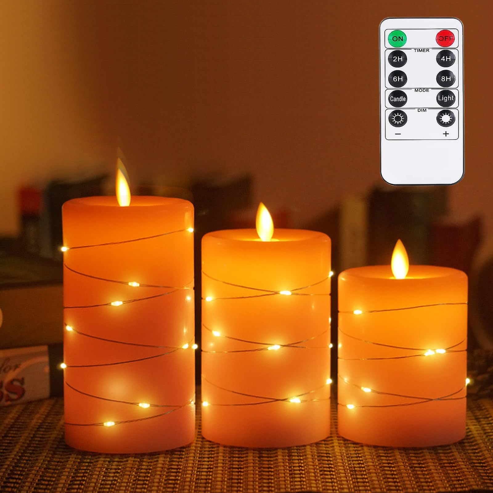 Decorazioni Natalizie Sicure Candele LED Con Telecomando - 6 Pezzi Fiamma Tremolante, Batteria, Per Decorazioni Natalizie E Feste Candele Batteria Natale