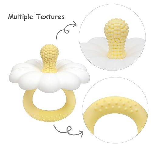 Miniatura 4 de Ginbear Mordedor de silicona para bebés para niñas, sin BPA, juguetes de dentición para bebés, juguetes calmantes para masticar, chupete sensorial