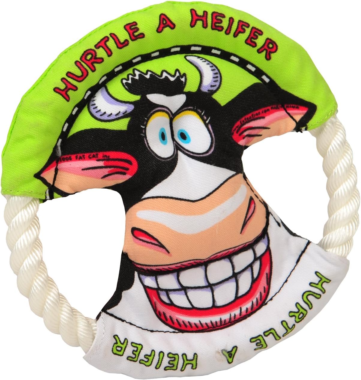 Lovely Baby Best Pet Training Frisbee with Rope Ring, Animal Pattern of Funny Heifer, Non-toxic Flying discs for your beloved dogs…