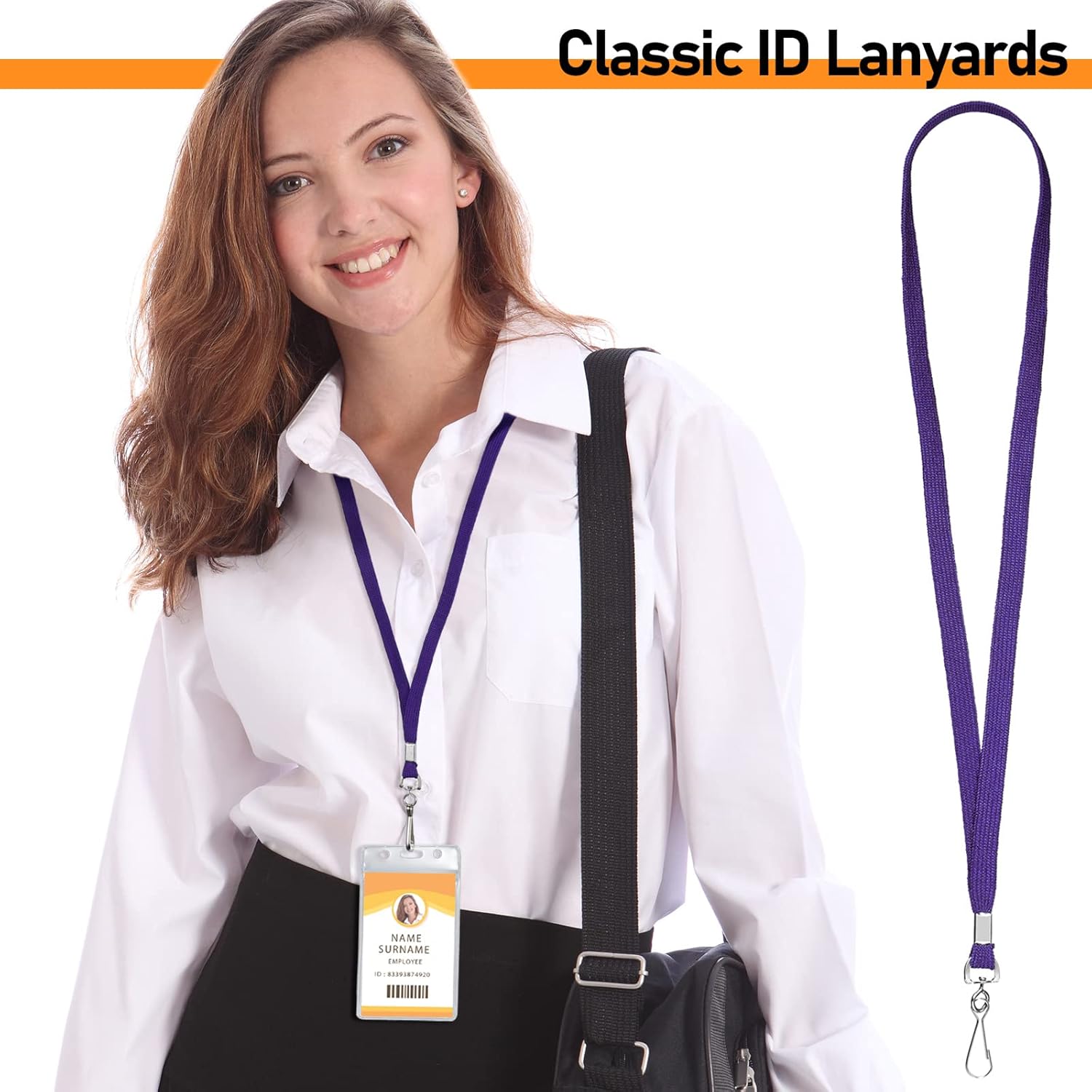 Epakh 200 Pcs Lanyards Bulk for ID Badges Assorted Colors Flat Badge Neck Lanyard with Swivel J Hook Clip for Student Teacher - Image 5