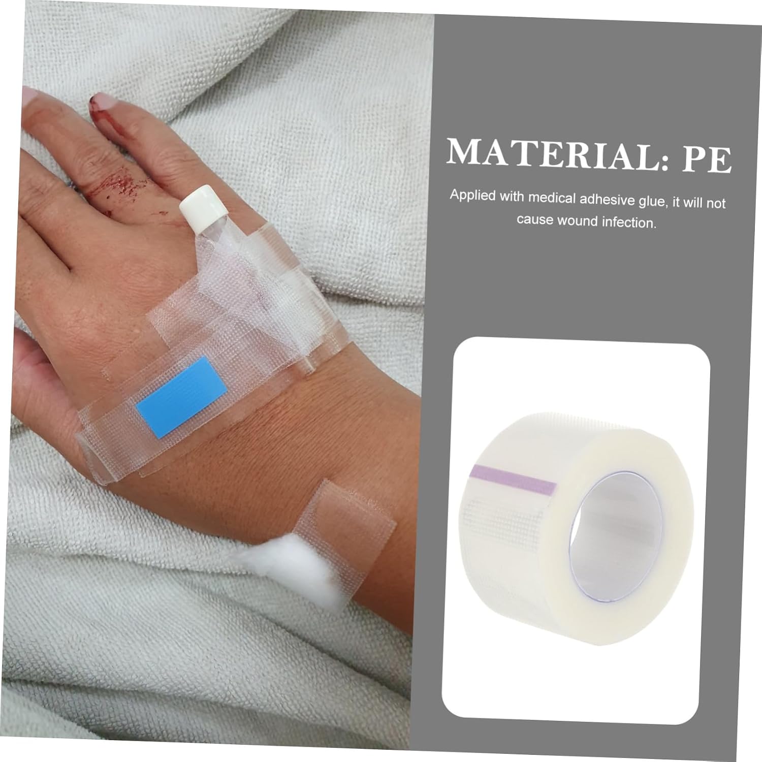6rolls Pe Adhesive Tape Breathable Comfortable and Hypoallergenic First Aid for Dressing Care and Skin Protection
