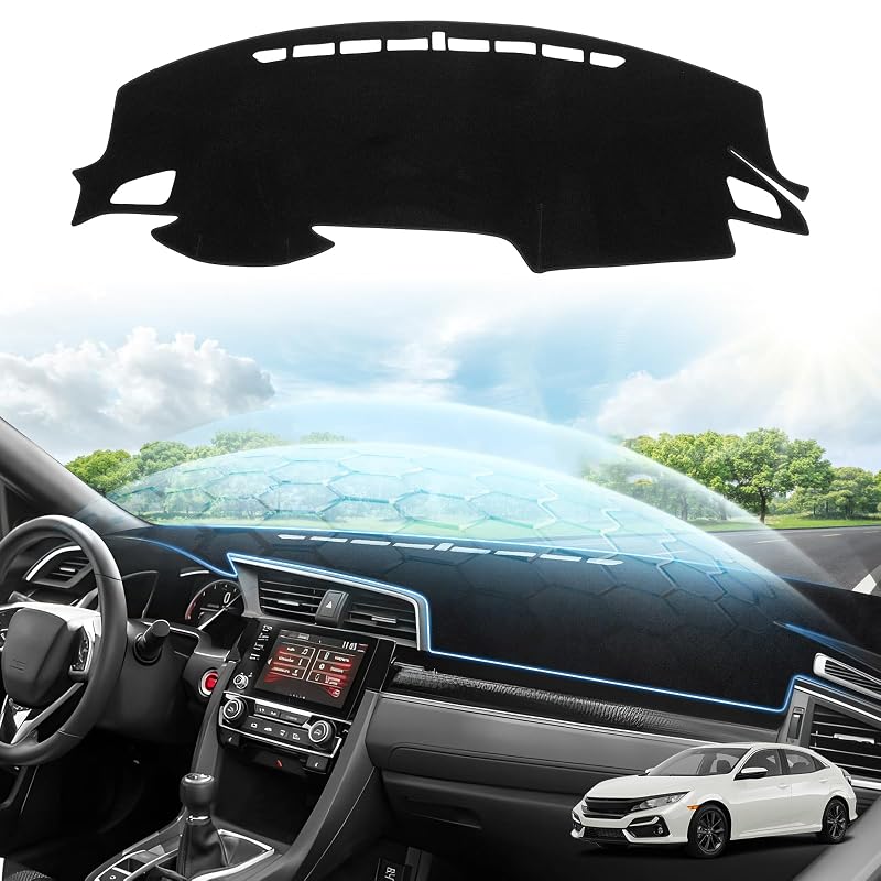 Capa para Painel Honda Civic Coupe, Sedan e Hatchback 2016–2021 em Camurça Preta CARTIST