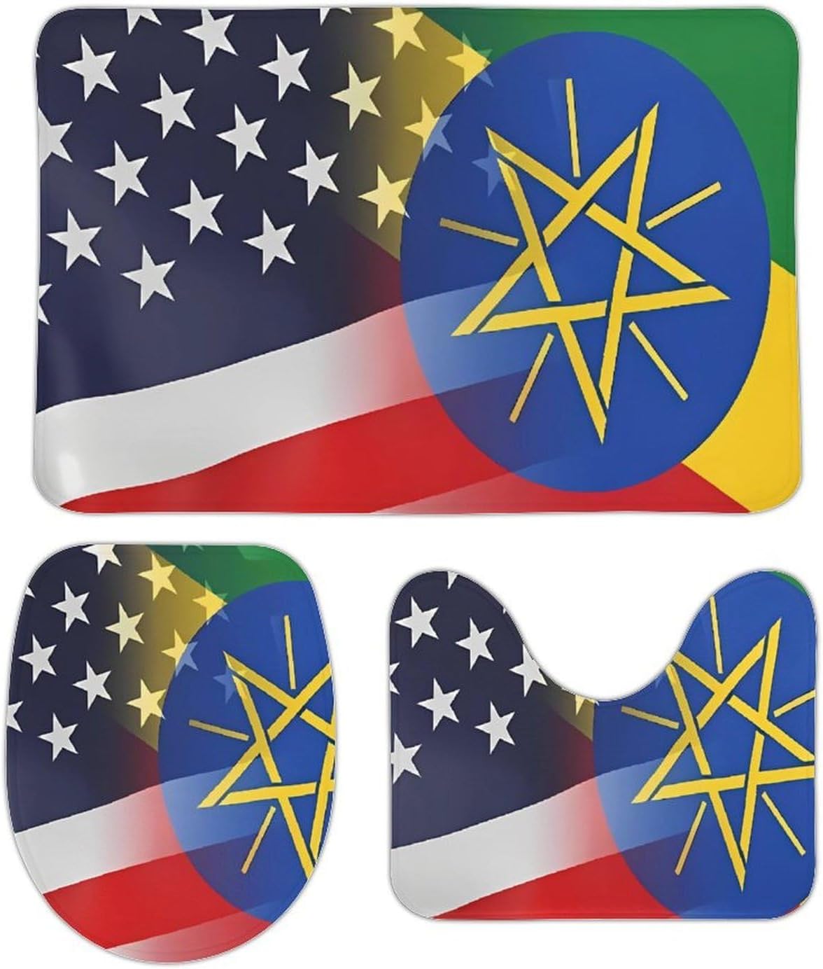 Flag of Ethiopia and USA Boys Girls Short Sleeve Shirts Graphic T-Shirts Crewneck Casual Printed Tee