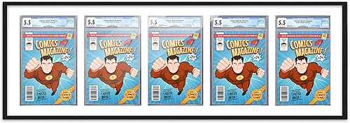Miniatura 15 de Poster Palooza Marco de cómic con paspartú para 2 cómics CGC, CBCS o PGX Graded Comics – Marco de cómic negro para cómics de 8.125 x 13 pulgadas