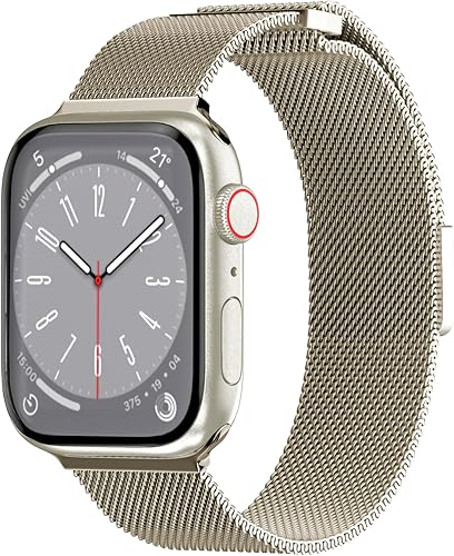 SWITCHEASY Correa magnética de malla prémium para Apple Watch  Correa milanesa de acero inoxidable para Apple Watch Series 9, Ultra, 8, SE, 7, malla