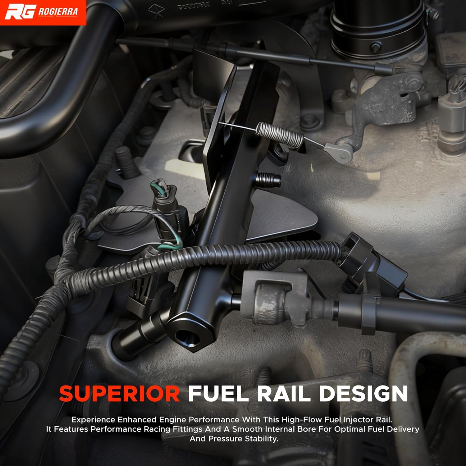 Billet Alum Fuel Rail Compatible with 1988-2006 Jeep Cherokee XJ & Wrangler TJ YJ 4.0L Engine | Replaces 1997 1998 1999 2000 2001