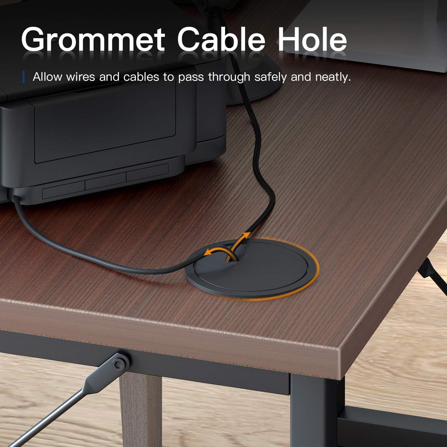 Coleshome 55" L Shaped Computer Desk with Storage Shelves, Gaming L Desk, Writing Workstation for Home Office, Space-Saving Corner Table, Easy to Assemble (Coffee Walnut)