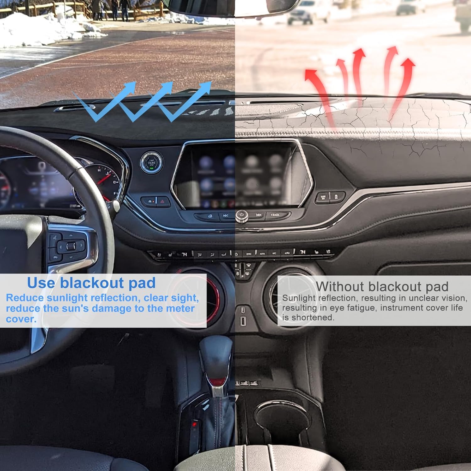 Dash Cover for Hyundai Blazer 2019-2025, Non-Slip Car Dashboard Cover Carpet Blocks UV Rays Protector Internal Accessories
