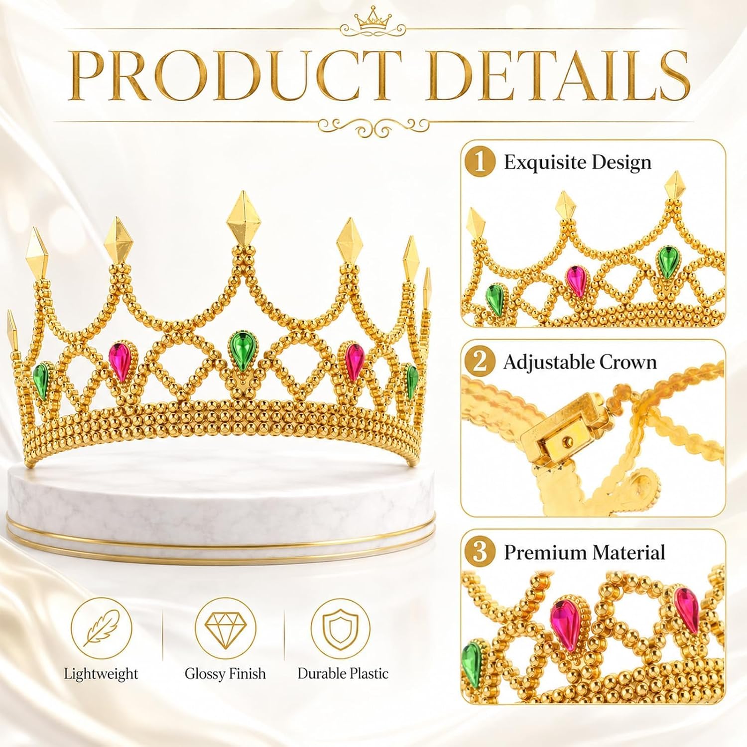 15Pcs King Crowns for Men Gold Royal Crown Bulk for Cosplay