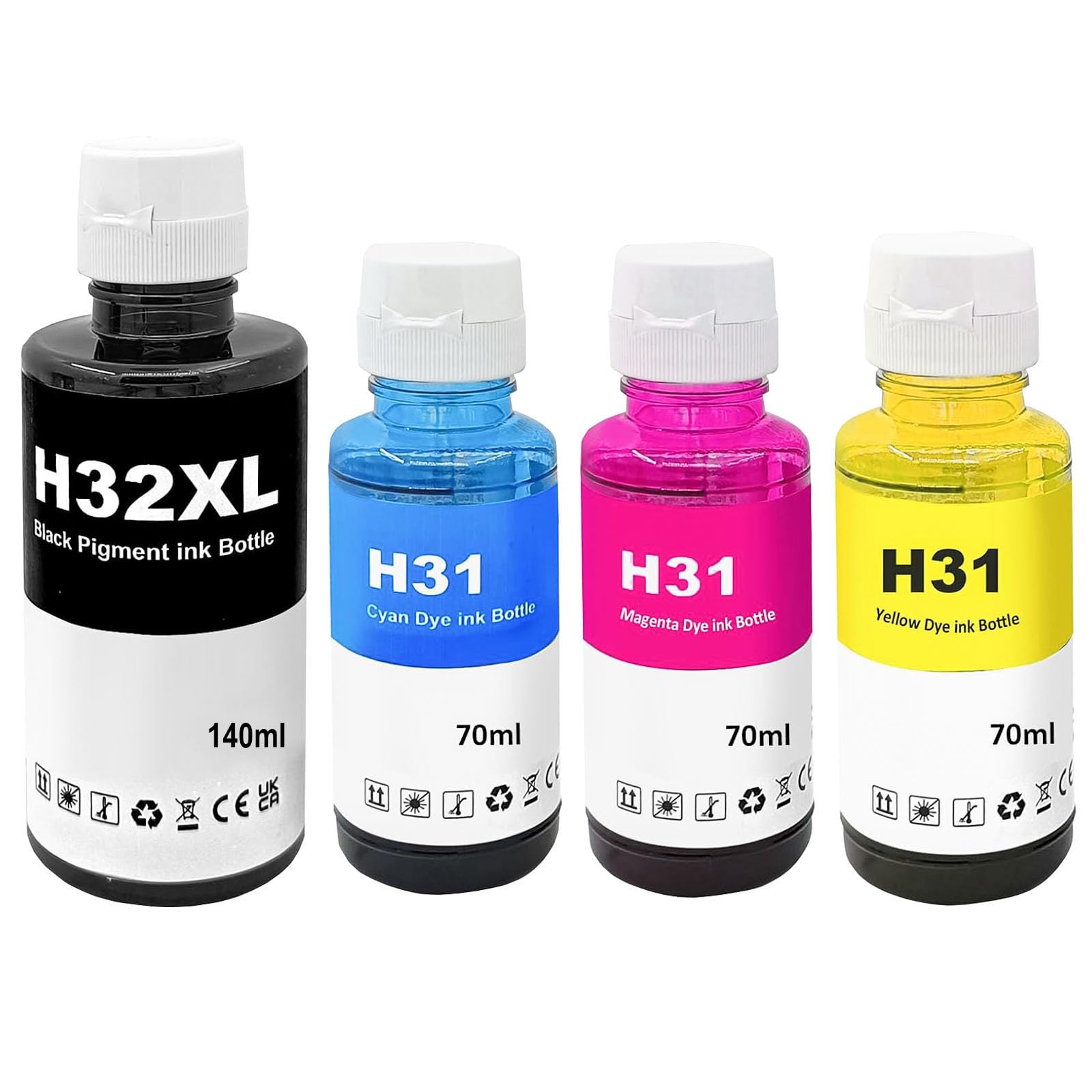 32XL 31 Inchiostro Compatibile con HP 32 31 XL per Smart Tank 5105 7605 790 670 7006 530 Plus 7005 7305 570 555 655 Stampante Nero Ciano Magenta Giallo (4Pack)