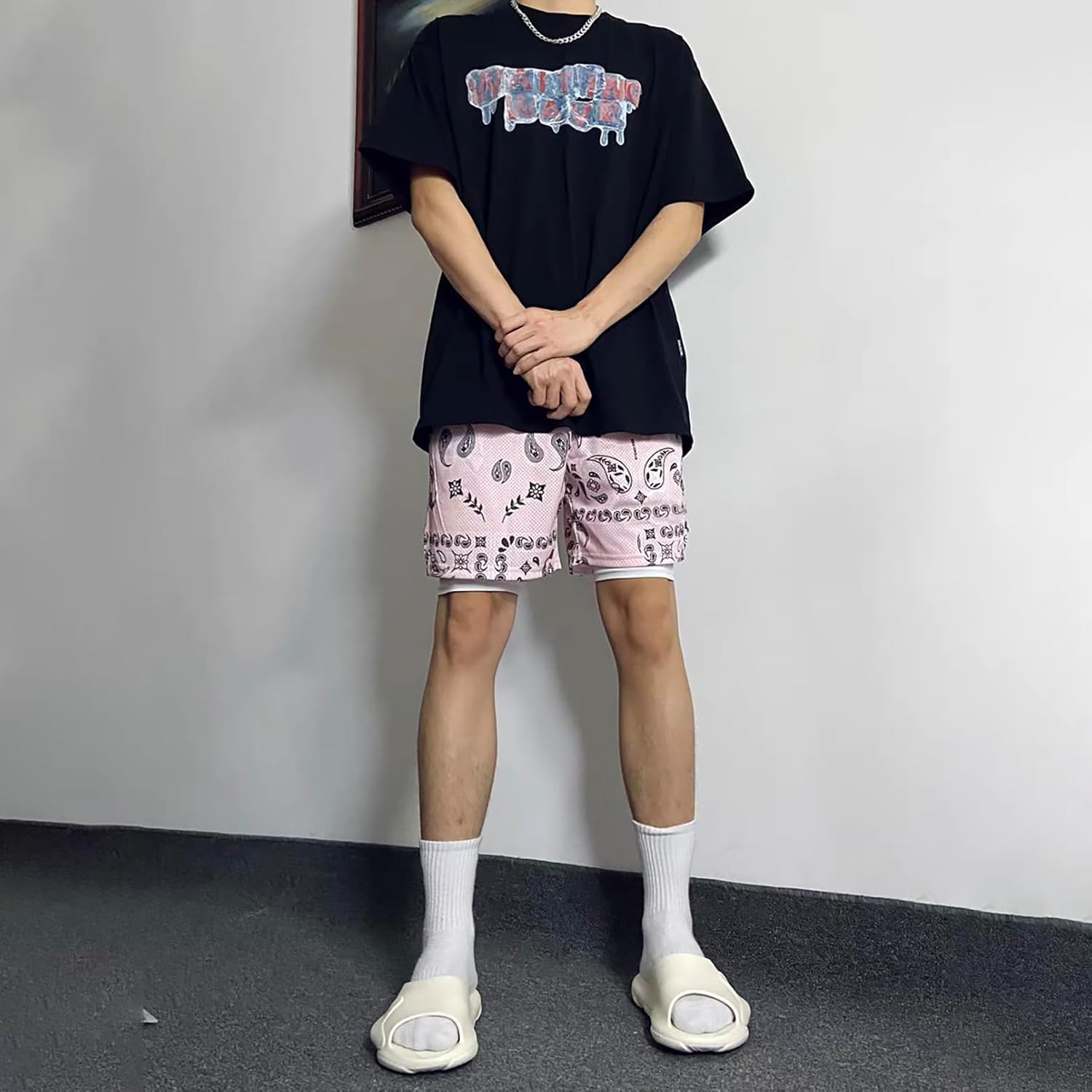 BOOMLEMON Mens Paisley Shorts Mesh Graphic Print Retro Casual Shorts Athletic Gym Basketball Running Short Pants - Image 6