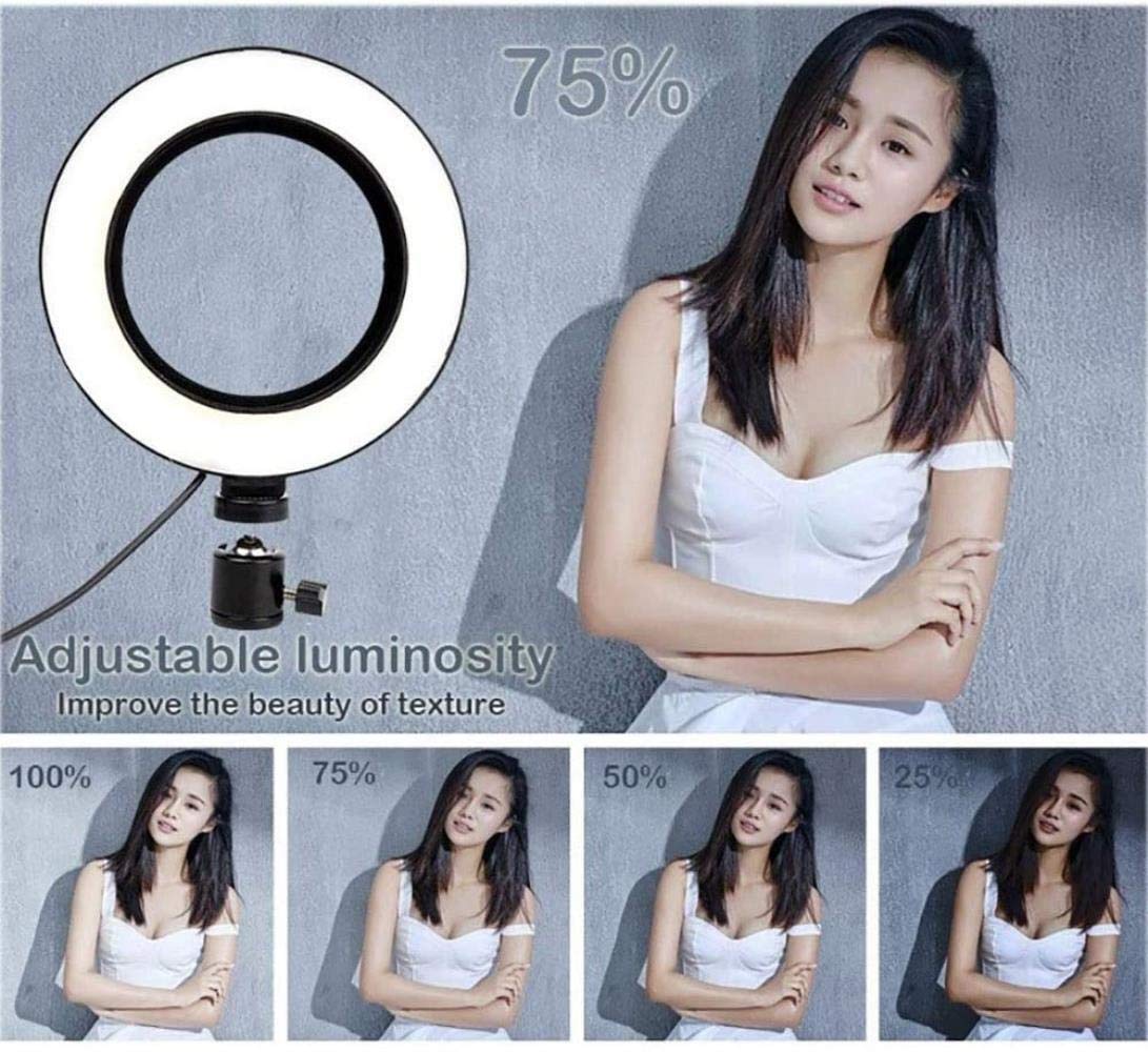 HMTE Remplir la lumière 26cm LED téléphone Portable en Direct lumière de Remplissage Anneau lumière Anneau lumière beauté Selfie Photographie éclairage lumière (trépied 68cm)