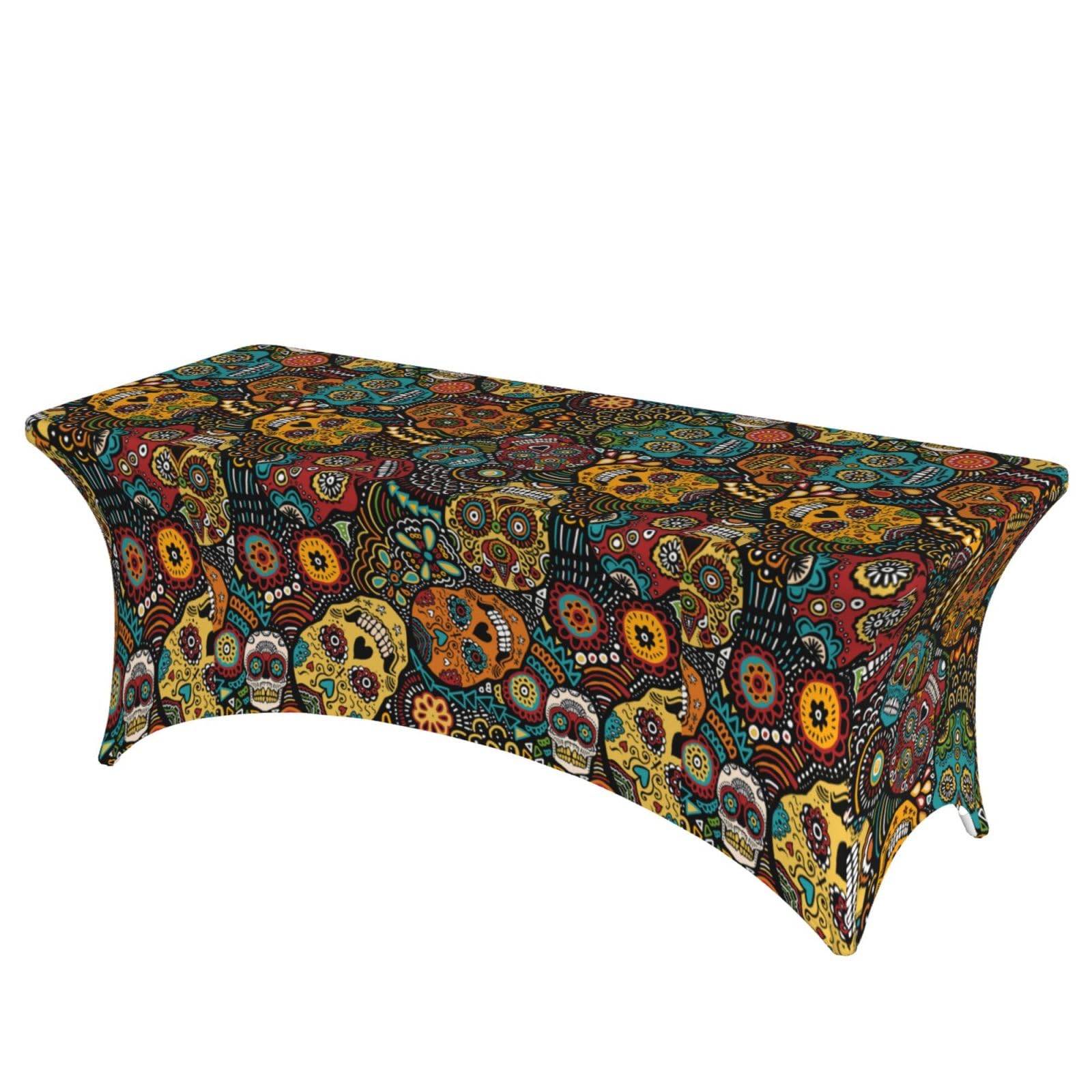 ERCgad Sugar Skulls Print Print Rectangular Tablecloth Dining Banquet Party Events Home Celebration Table Cover