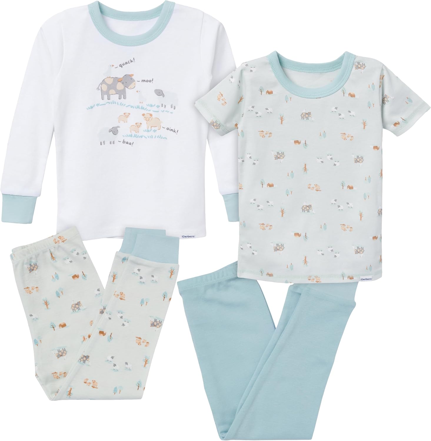 Gerber Unisex Baby Unisex-baby Toddler Snug Fit 4-piece Pajama Set - Image 3