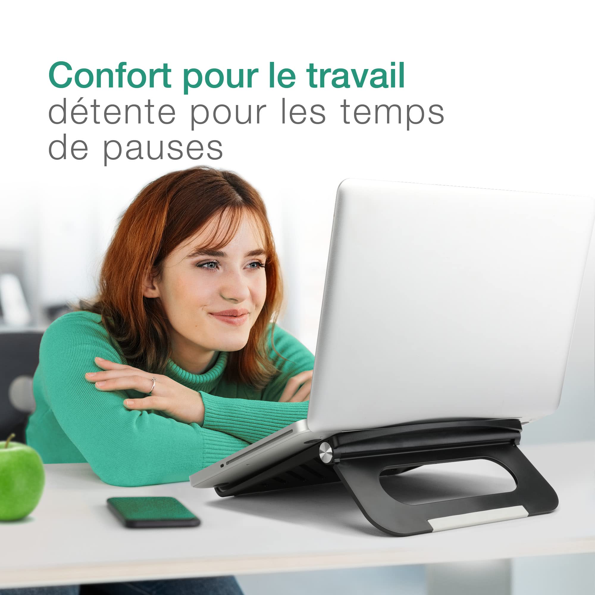 CELLONIC - Mini Support pour PC Portable jusqu'à 17" - Hauteur réglable pour éviter Les douleurs de Dos au Travail en Home Office et en déplacement