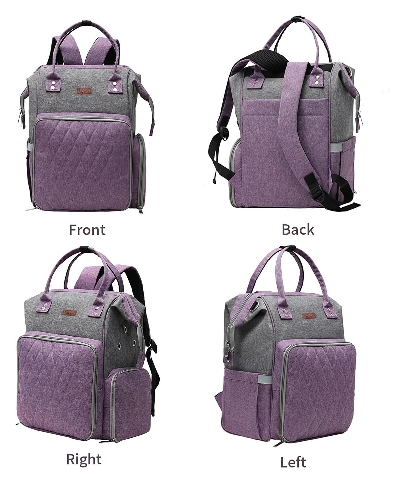 Organizador De Crochet Mochila organizadora de almacenamiento de crochet, bolsas portátiles for tejer, bolsas con divisor interior, almacenamiento de hilo de lana, agujas de radios(PURPLE)