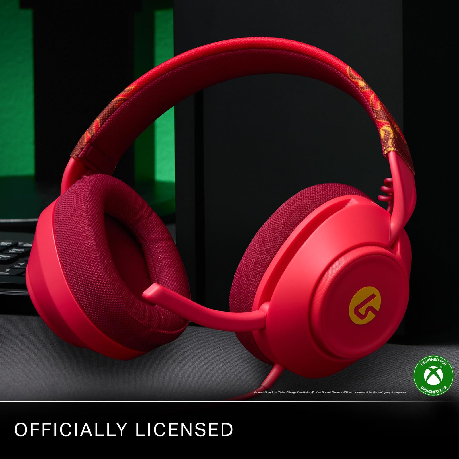 Cuffie da gioco cablate LucidSound LS10X Gen 2 per Xbox Series X|S - Incendio rosso, licenza ufficiale, comfort superiore, controlli audio rapidi, microfono flip-to-mute