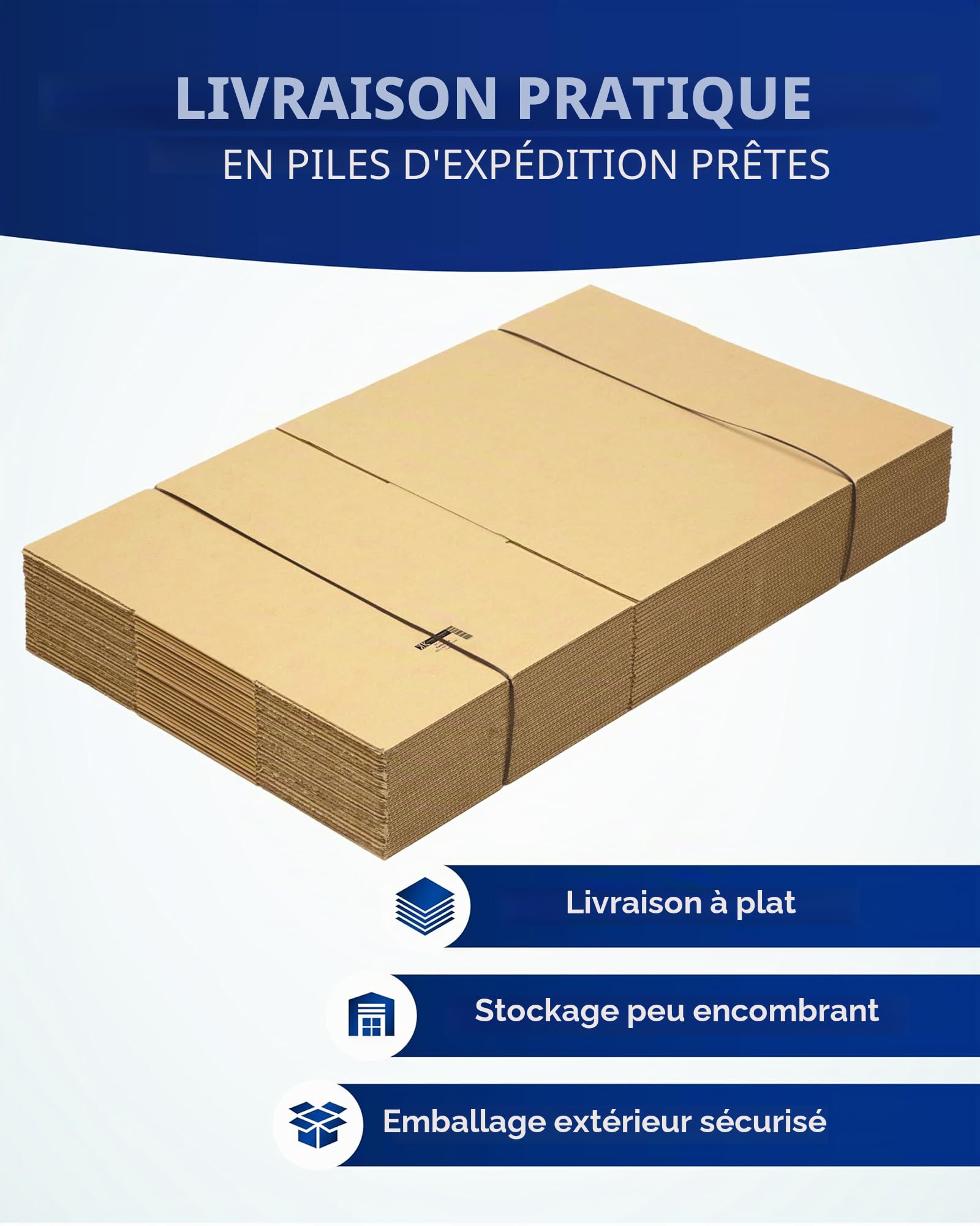 50 cartons 600 x 400 x 200 mm pour transport normal par service de colis
