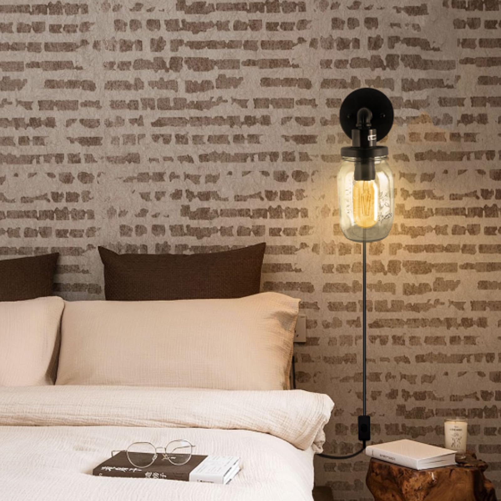 Lámpara de pared E27 para pasillo con interruptor estilo minimalista interior 8