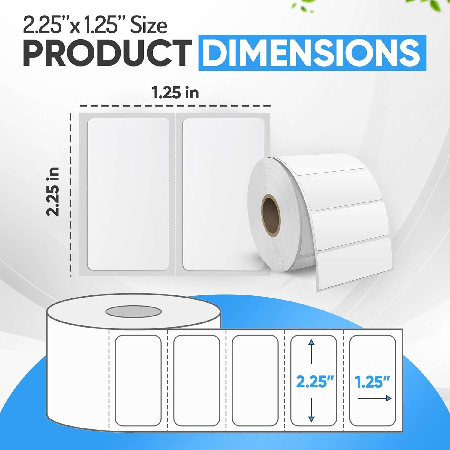 2.25" x 1.25" Direct Thermal Labels for Barcodes, Perforated UPC Barcode, Compatible with Rollo, Zebra, Munbyn, Nelko Thermal Label Printers 10 Rolls/10000 Labels - Image 2