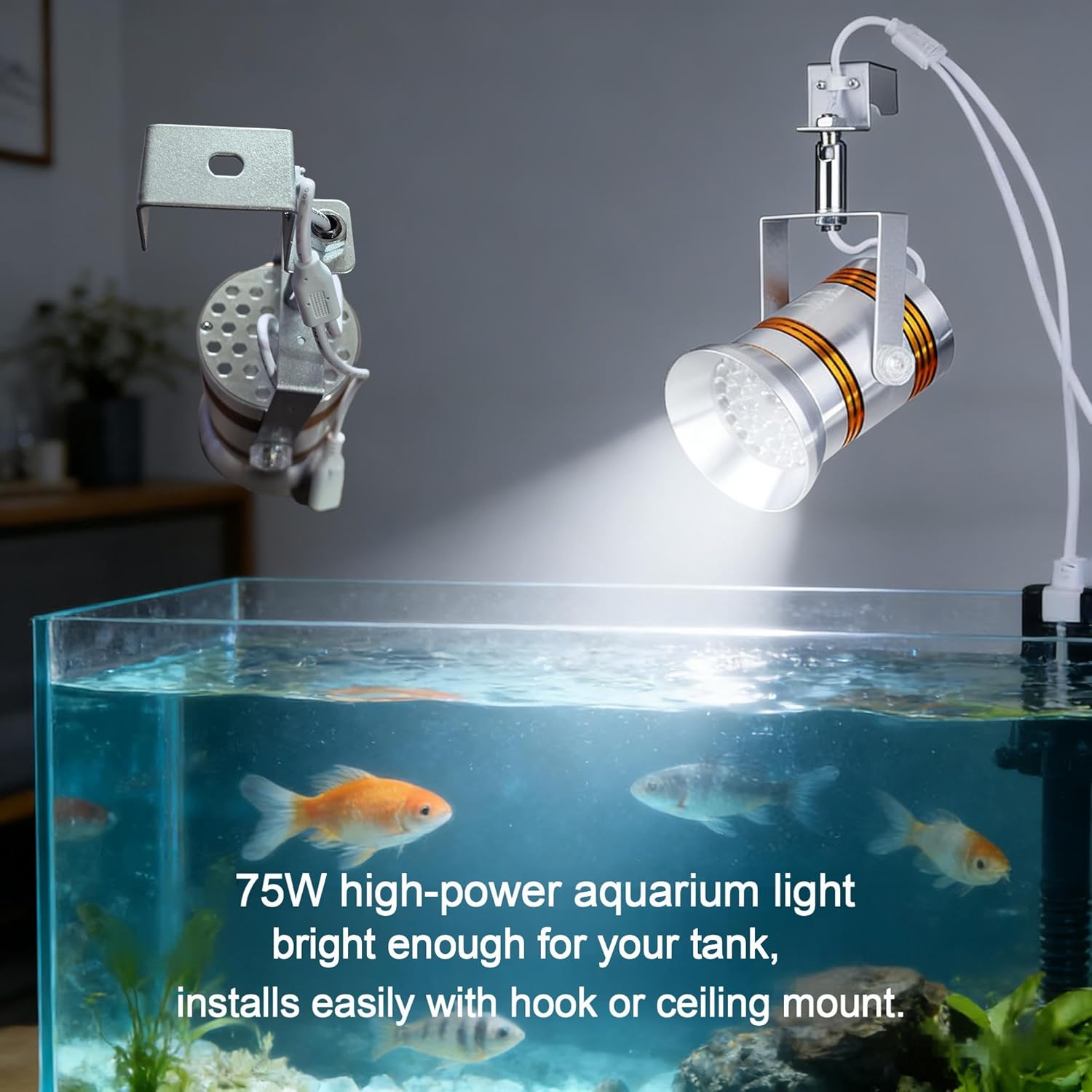 Convenient Hook Installation 75W LED Spotlights for Exhibitions and Displays – Perfect for Showcasing Jewelry and Luxury Items 110-265V (6000k Light Color)