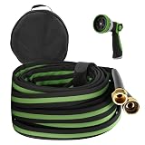 Watflow 50FT Garden Hose with Nozzle High Pressure Nozzle and Flexible Water Hose, All-Weather, Non-Shrink...