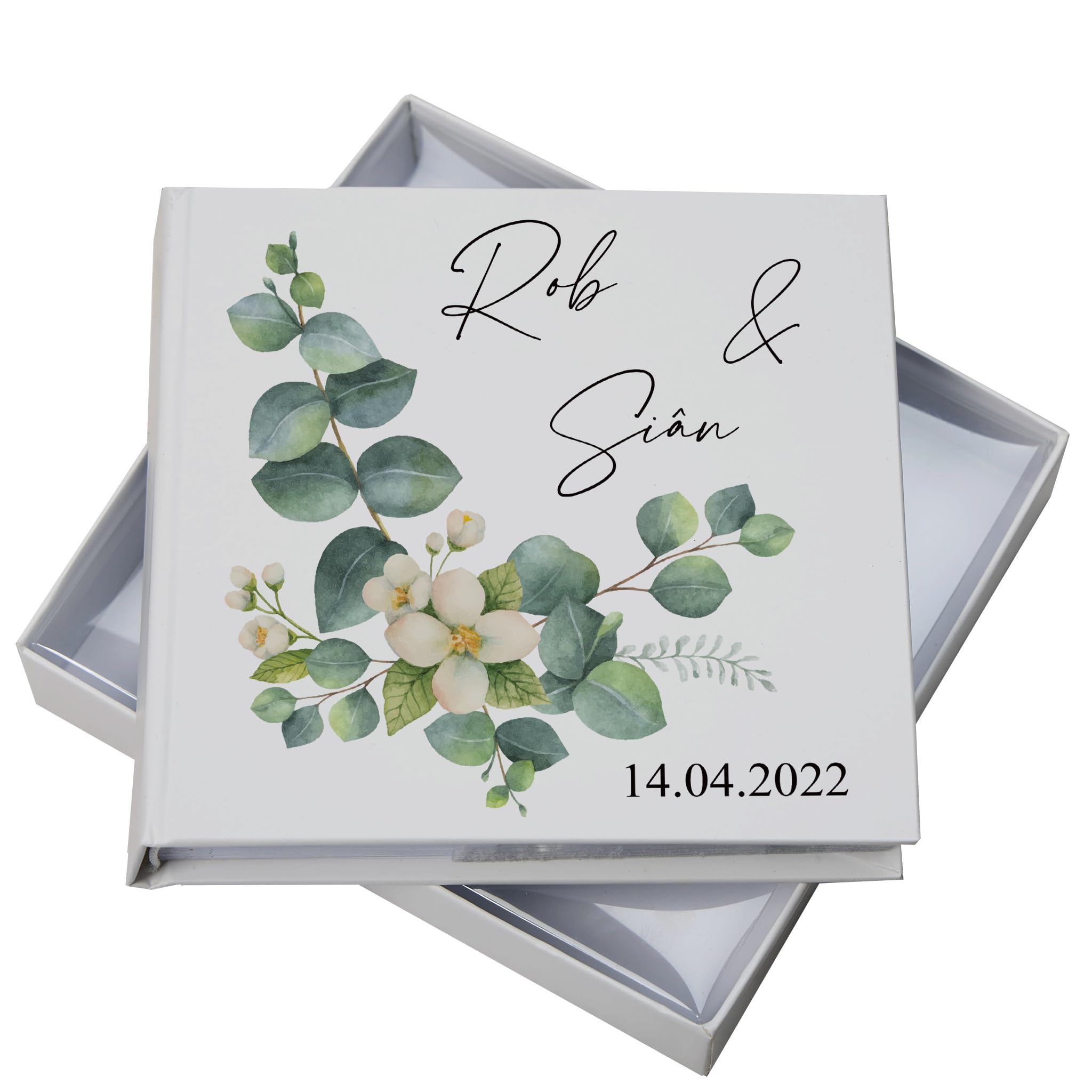 Personalised Wedding Photo album with Eucalyptus Design