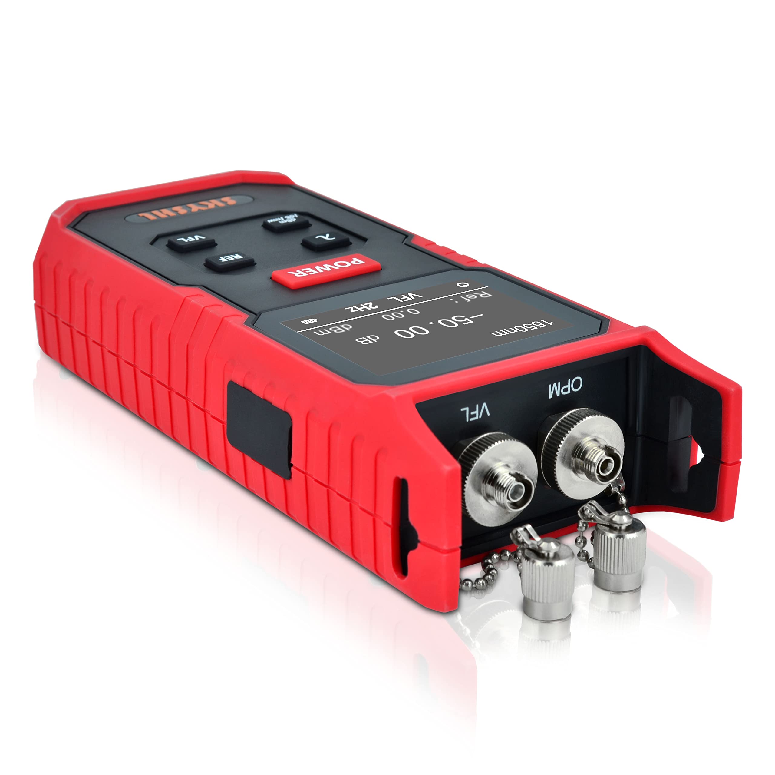 800nm~1700nm Misuratore di Fibra Ottica Potenza(VFL Integrato) -50~+26dBm Optical Fiber Power Meter con Connettore Universale da 2,5mm,SC,FC,LC UPC Adattatore(SS101PVC)