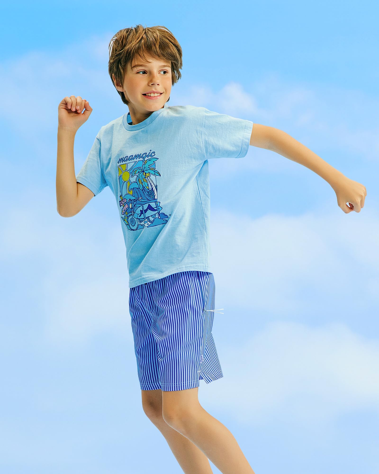 maamgic Traje de baño para niños, forro de compresión, elástico, para adolescentes, niños, antirozaduras, con bolsillos con cremallera
