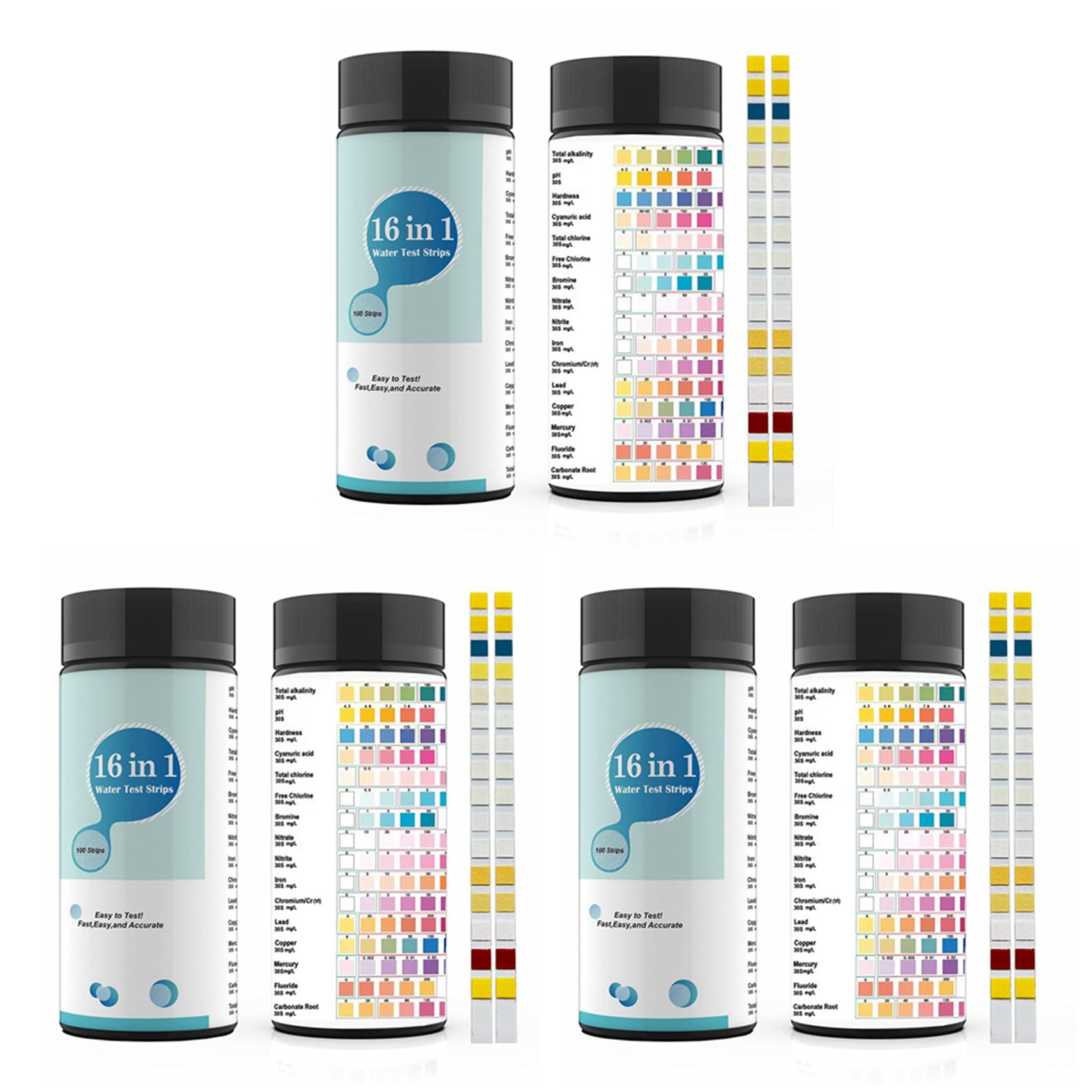 Jnchdghwa As Shown 16 In 1 Water Test Kits,300Pcs Drinking Water Testing Strips,Tap And Well Water Test Strip&Etesting For Ph,Lead,Chlorine