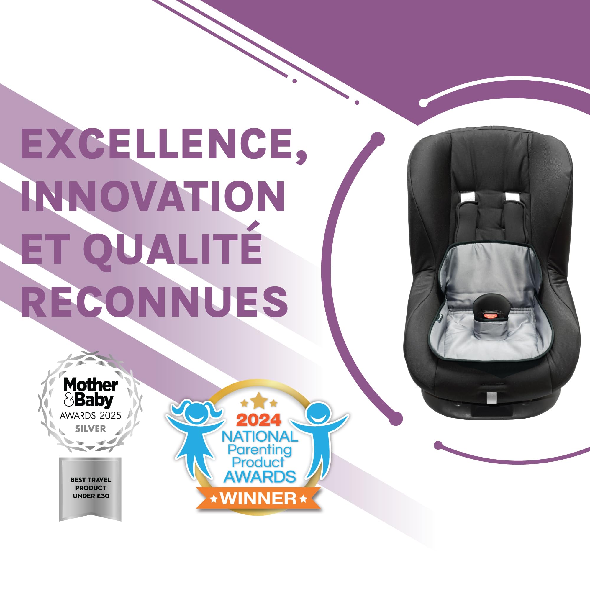 Lynmark® Protection Siège Auto Bébé pour Apprentissage De La Propreté – Protège Siège Auto Universel, Lavable en Machine, Contre Les Éclaboussures, Fuites De Couches, Accidents - Gris