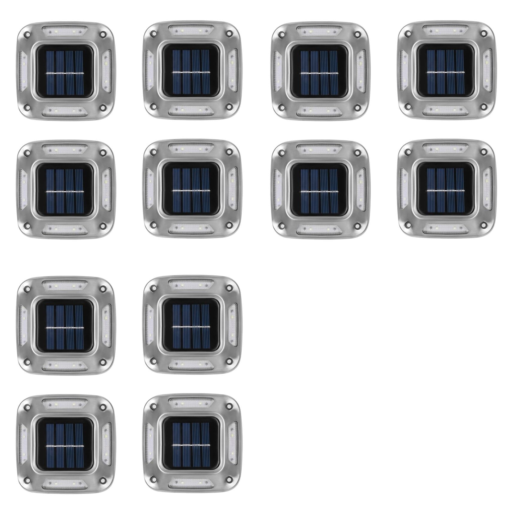 Vjsujehgy 12pcs 8 LEDs Solar Ground Light Solar Light Warm Light Solar Garden Lamp Outdoor Courtyard Driveway Marker Light