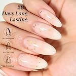 YTD Likomey Nude Gel Nail Polish Set,6 Translucent Neutral Colors with Base & Top Coat, Milky White Pink Gold Flakes Jelly Sheer UV Vernis, 8 Pcs 7.5ml