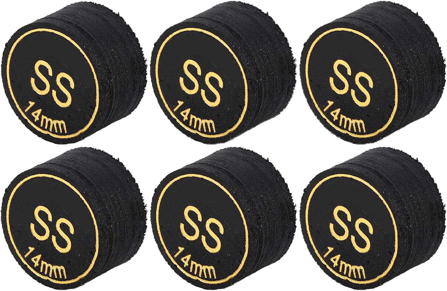 Keenso Billiard Cue Tips, 6pcs Pool Cue Tips Professional Multi Layers Billiard Pool Cue Tips Replacement for Pool Cues and Snooker 14mm (SS)