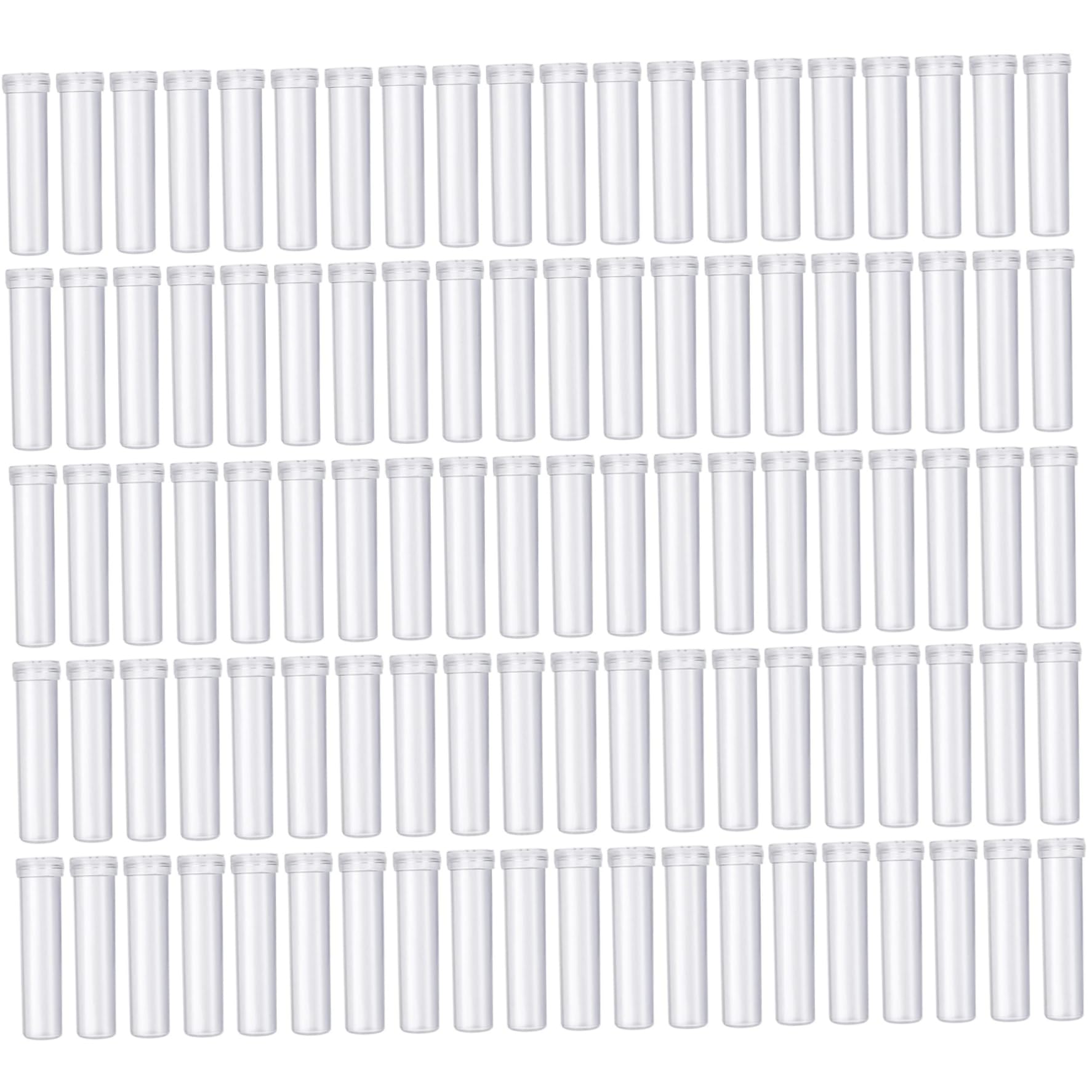 100PCS 2.8x0.8 Inch Clear Plastic Floral Water Tubes with Caps Reusable Flower Stem Water Tubes for Flower Arrangement Decor