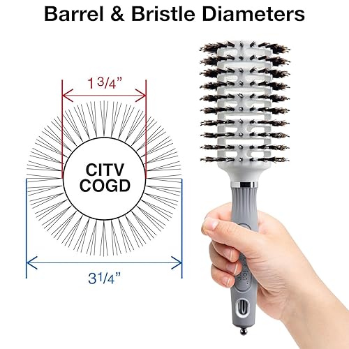 Miniatura 7 de Olivia Garden Cerámica + Ion Turbo Vent Combo Cepillo de pelo (cerdas iónicas y 100% de jabalí)