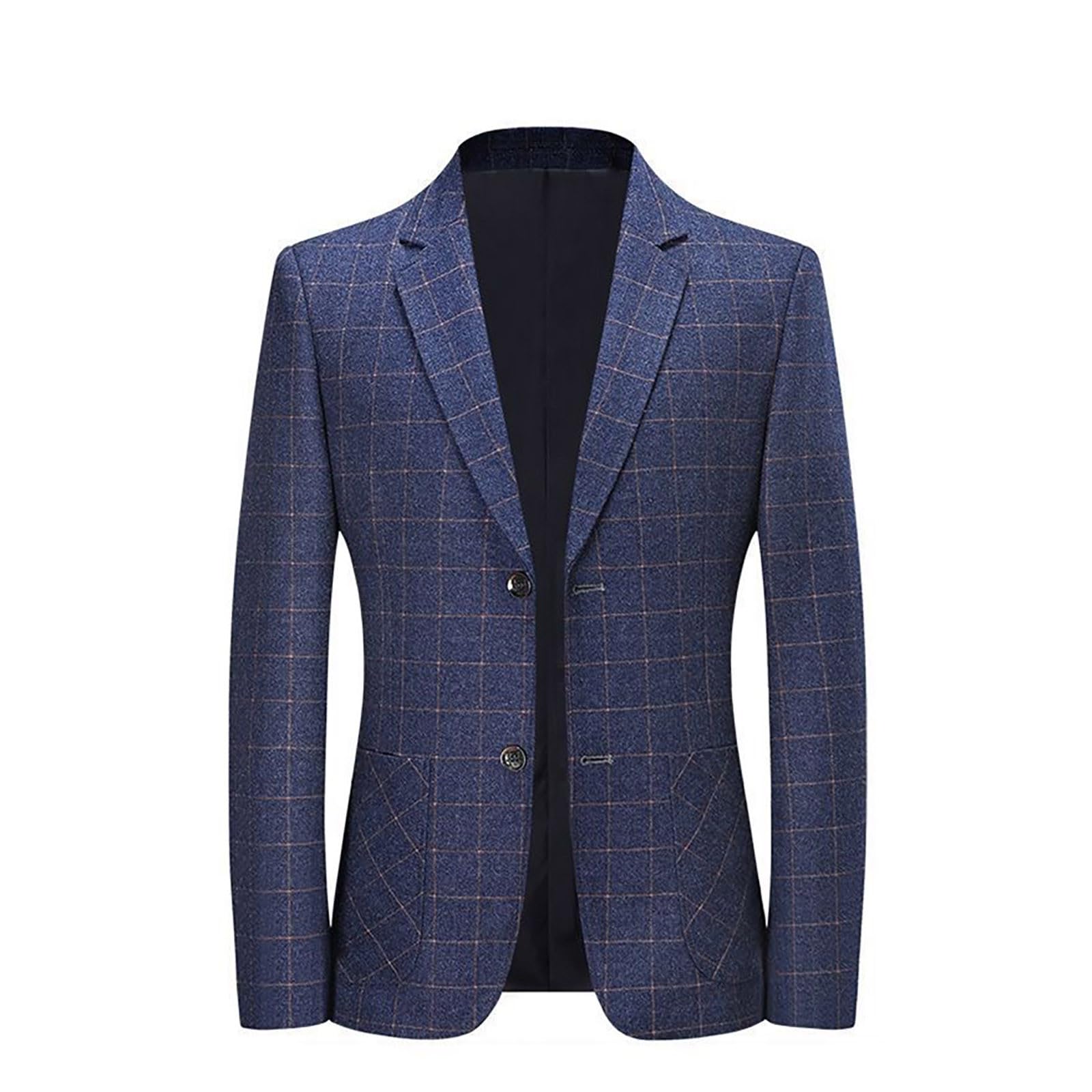 Americana Hombre Blazer Casual Chaqueta De Traje Cuadros Clásica Corte Regular Elegante Cómoda Estilo Negocios Para Oficina Boda