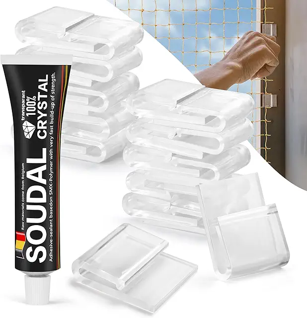 Ganchos Adhesivos para Red Gatos - 30 Piezas con Pegamento Extra Fuerte sin Taladrar