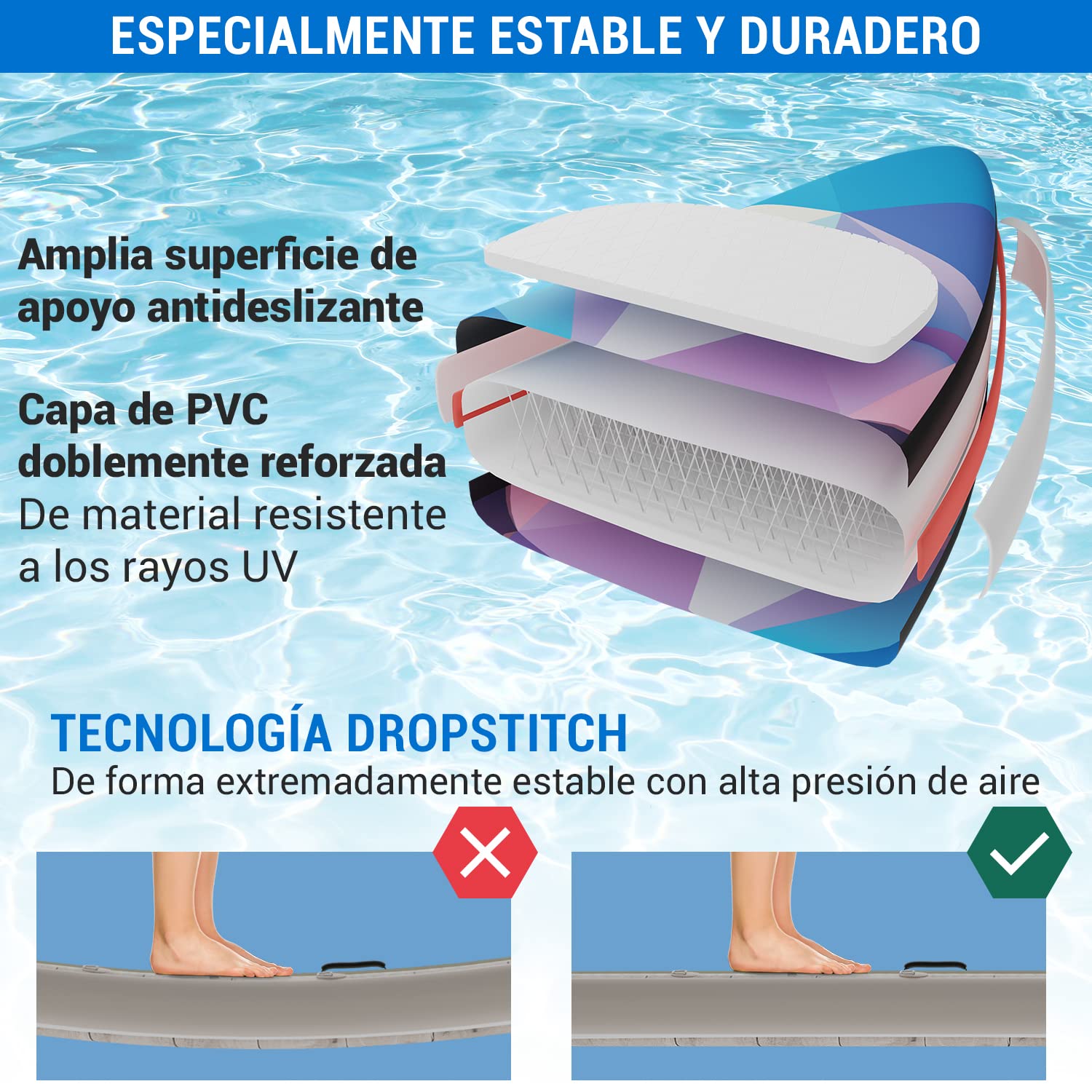 Capital Sports Tabla Paddle Surf Hinchable, Bolsa Transporte, para Adultos y Niños, Remo Ajustable de Aluminio, Hinchador Sup, Tabla Padel Surf Accesorios, Rígida 305cm / 10ft