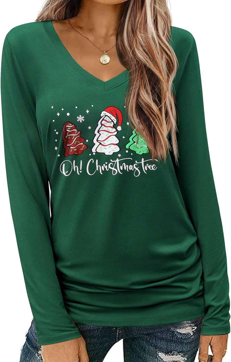 Zeagoo Womens T Shirts Long Sleeve V Neck Basic Tee Casual Loose Fit Soft Fall Tops Outfits 2026 S-XXL