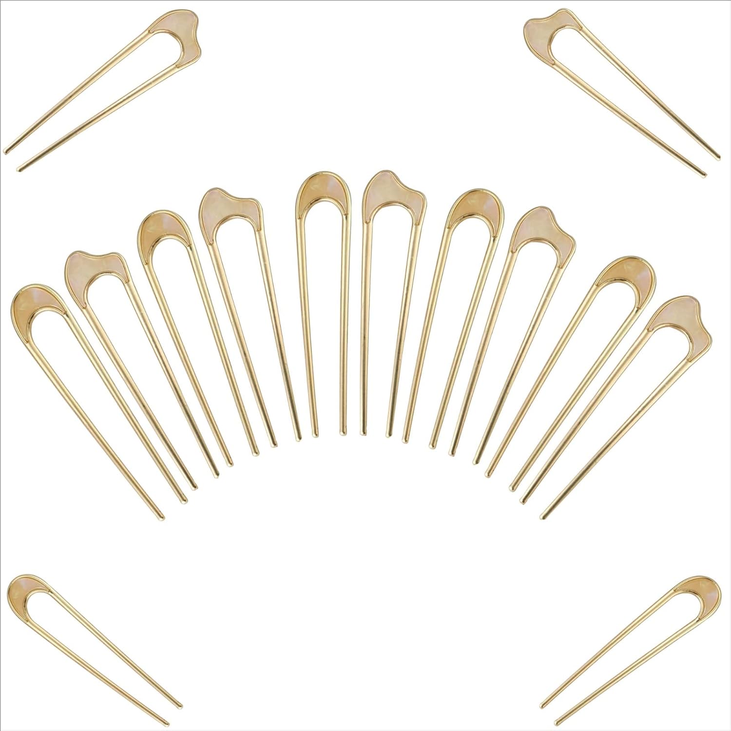 French Hair Pin Metal U Shaped Hair Pins (Pack of 4) - French Pins for Thick Hair - Elegant Hair Fork Hair Pin for Buns Women Girls Hairstyle Accessories : Beauty & Personal Care