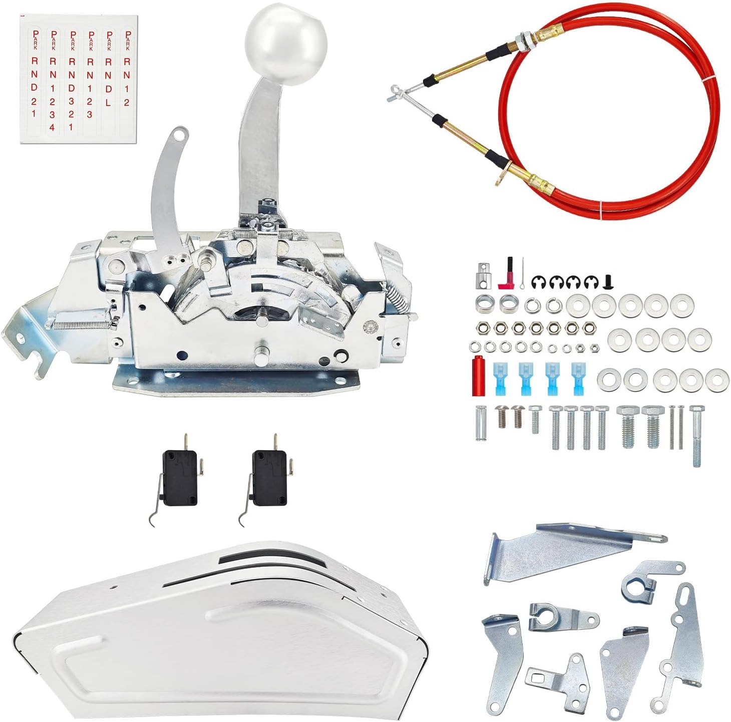 80842 Ratchet Shifter Automatic Shifter for 3 & 4 Speed Transmission Compatible with Chrysler, for Ford C4, C6, for GM TH200, TH250, TH350, TH400, 2004R, 700R4, 4L60, 4L60E to 4L85E