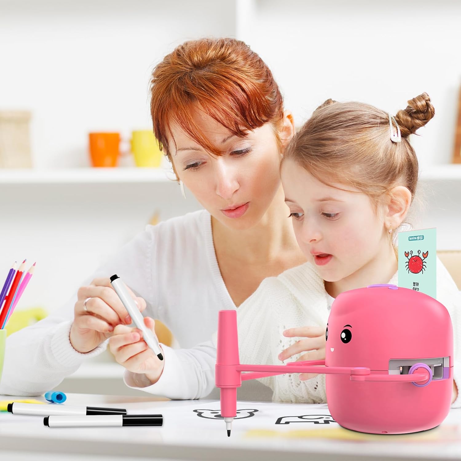 10 Pack Black Refill Drawing Pens Compatible Kids Smart Drawing Robot, Replacement Markers for Auto Sketching Machine