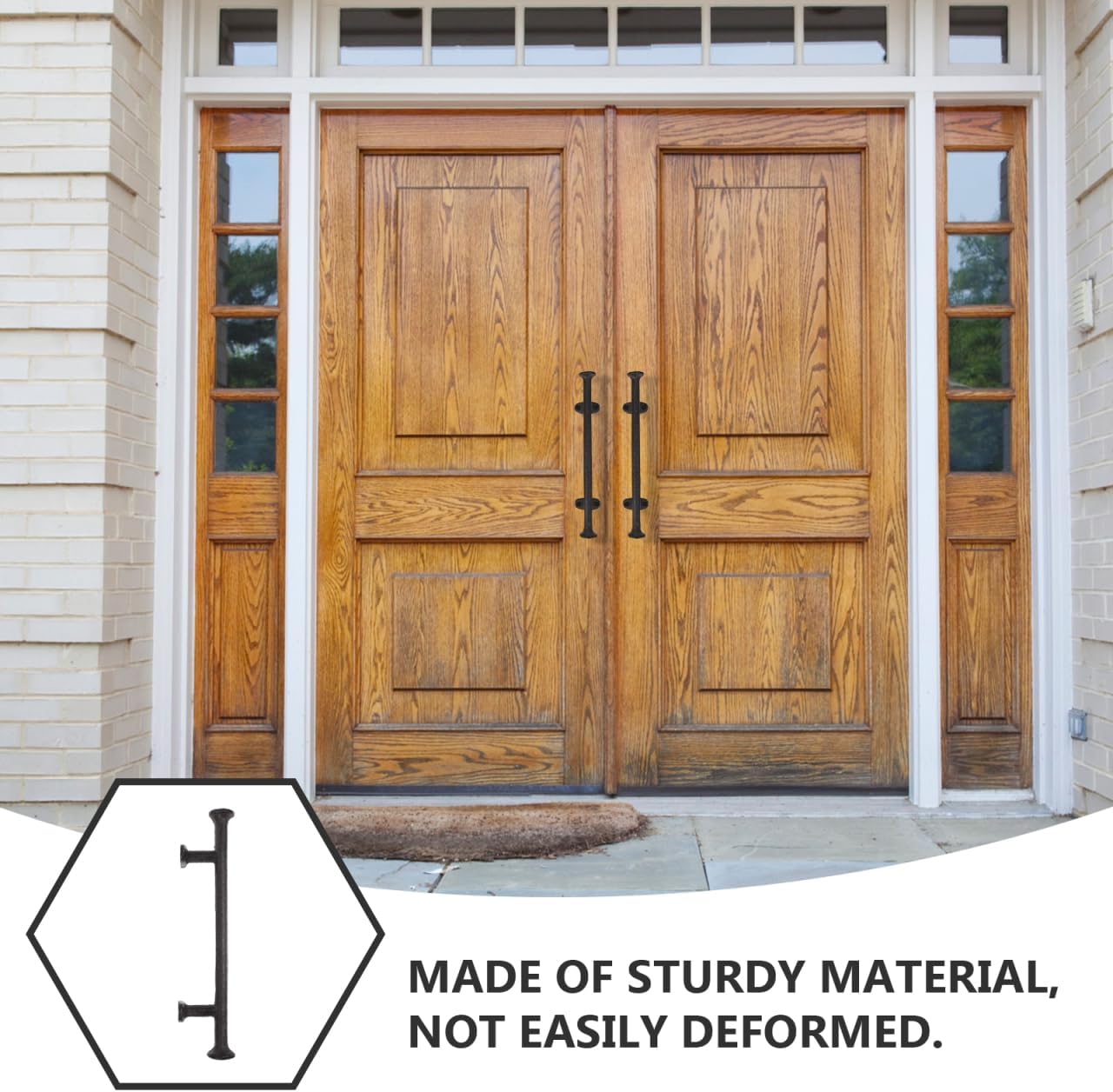 COHEALI Cast Iron Gate Handle 11.81 Inch Heavy Duty Rustic Barn Door Pull Vintage Outdoor Shed Fence Hardware with 4 Screws for Outdoor Shed Fence Garage Cabinet